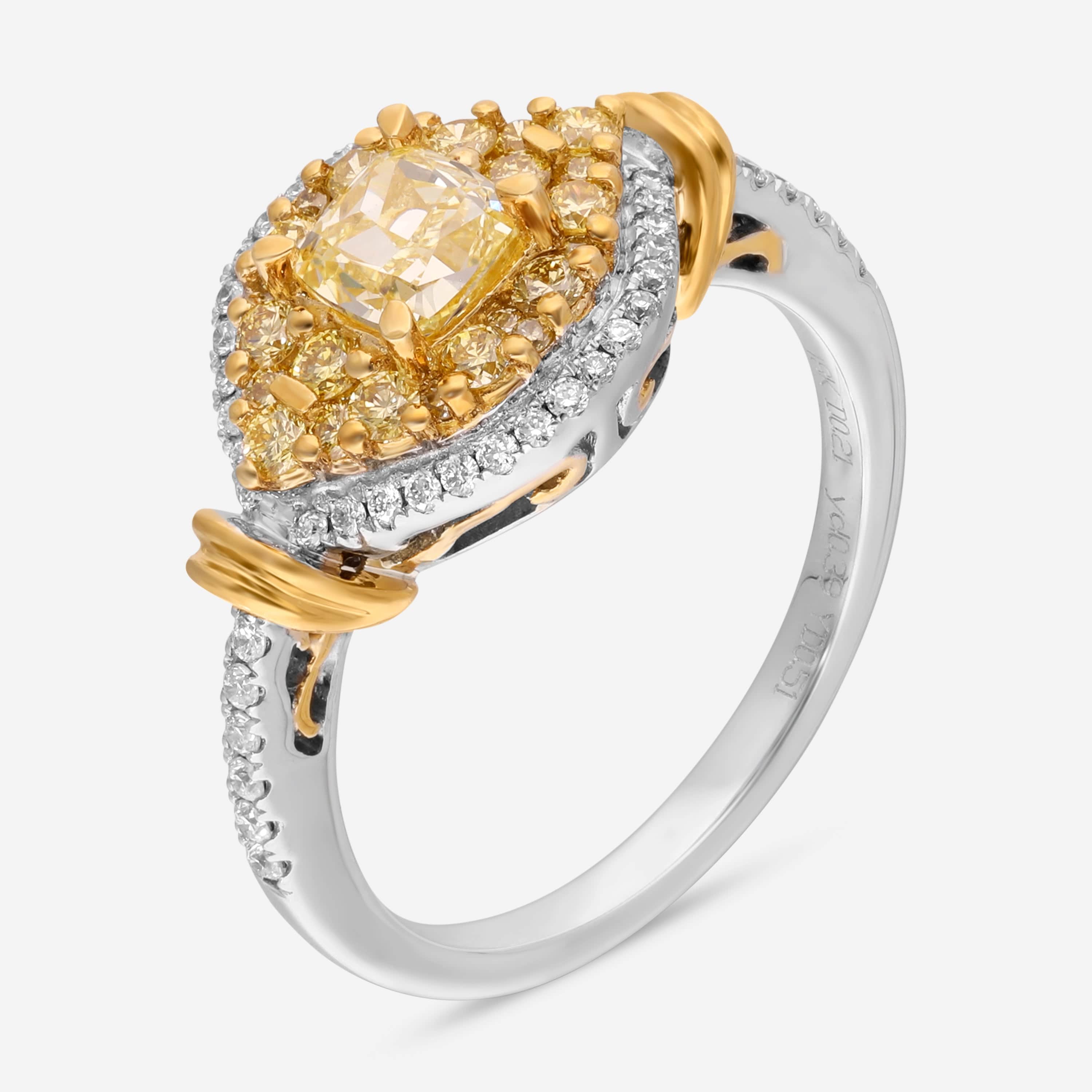 Gregg Ruth 18K Gold, Fancy Yellow Diamond 0.51ct. and White Diamond Engagement Ring Sz. 6.5 603129 - THE SOLIST