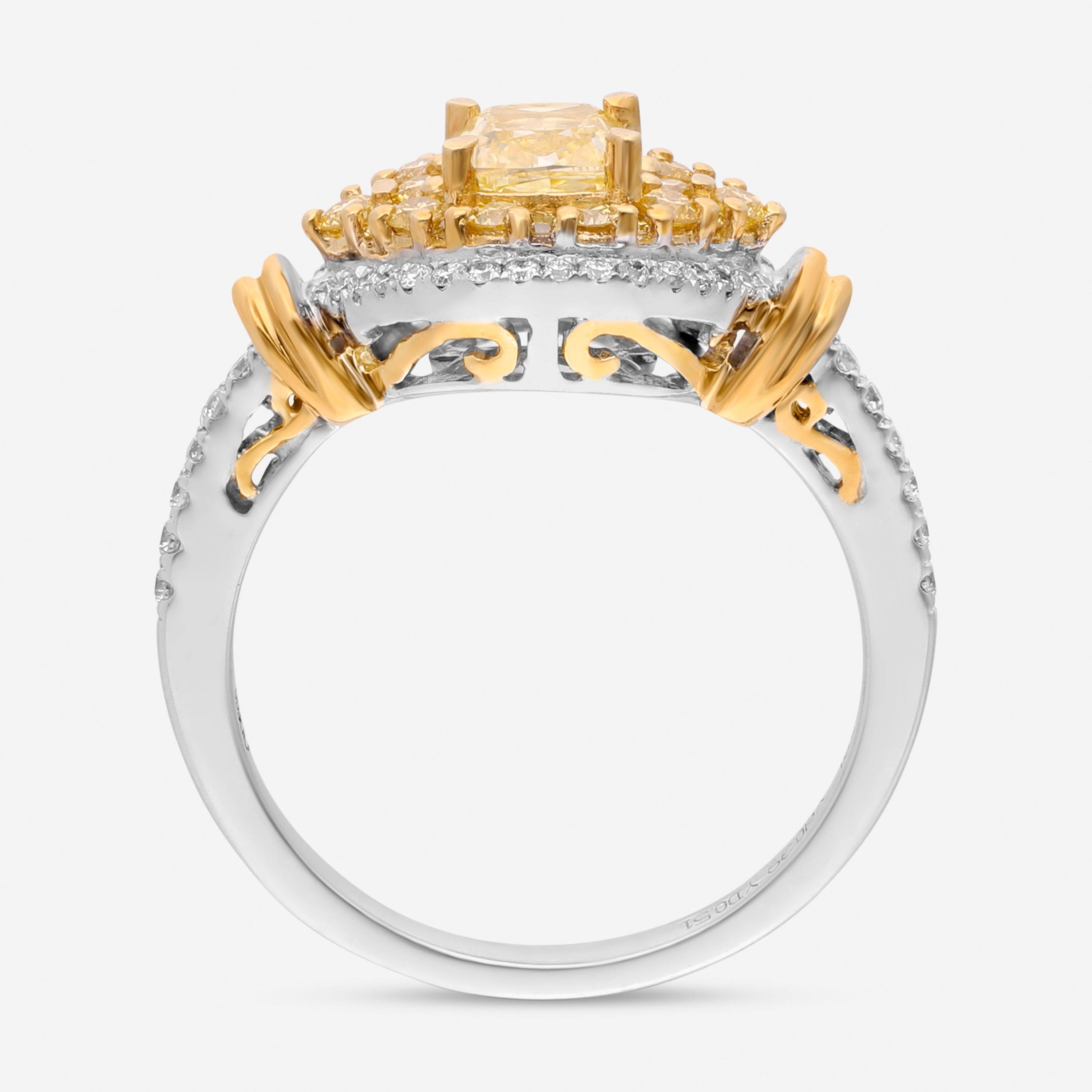 Gregg Ruth 18K Gold, Fancy Yellow Diamond 0.51ct. and White Diamond Engagement Ring Sz. 6.5 603129 - THE SOLIST