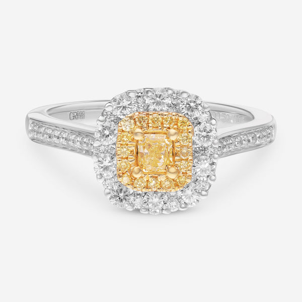 Gregg Ruth 18K White Gold, Fancy Yellow Diamond and White Diamond 0.50ct. tw. Engagement Ring Sz. 6.75 603845 - THE SOLIST