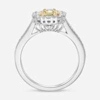 Gregg Ruth 18K White Gold, Fancy Yellow Diamond and White Diamond 0.50ct. tw. Engagement Ring Sz. 6.75 603845 - THE SOLIST