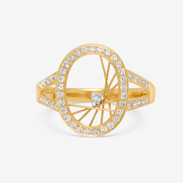 SuperOro 14K Yellow Gold, Diamond Oval Ring 62018 - ShopWorn
