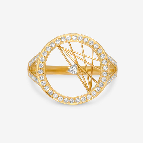 SuperOro 14K Yellow Gold, Diamond Circle Ring 62020 - ShopWorn