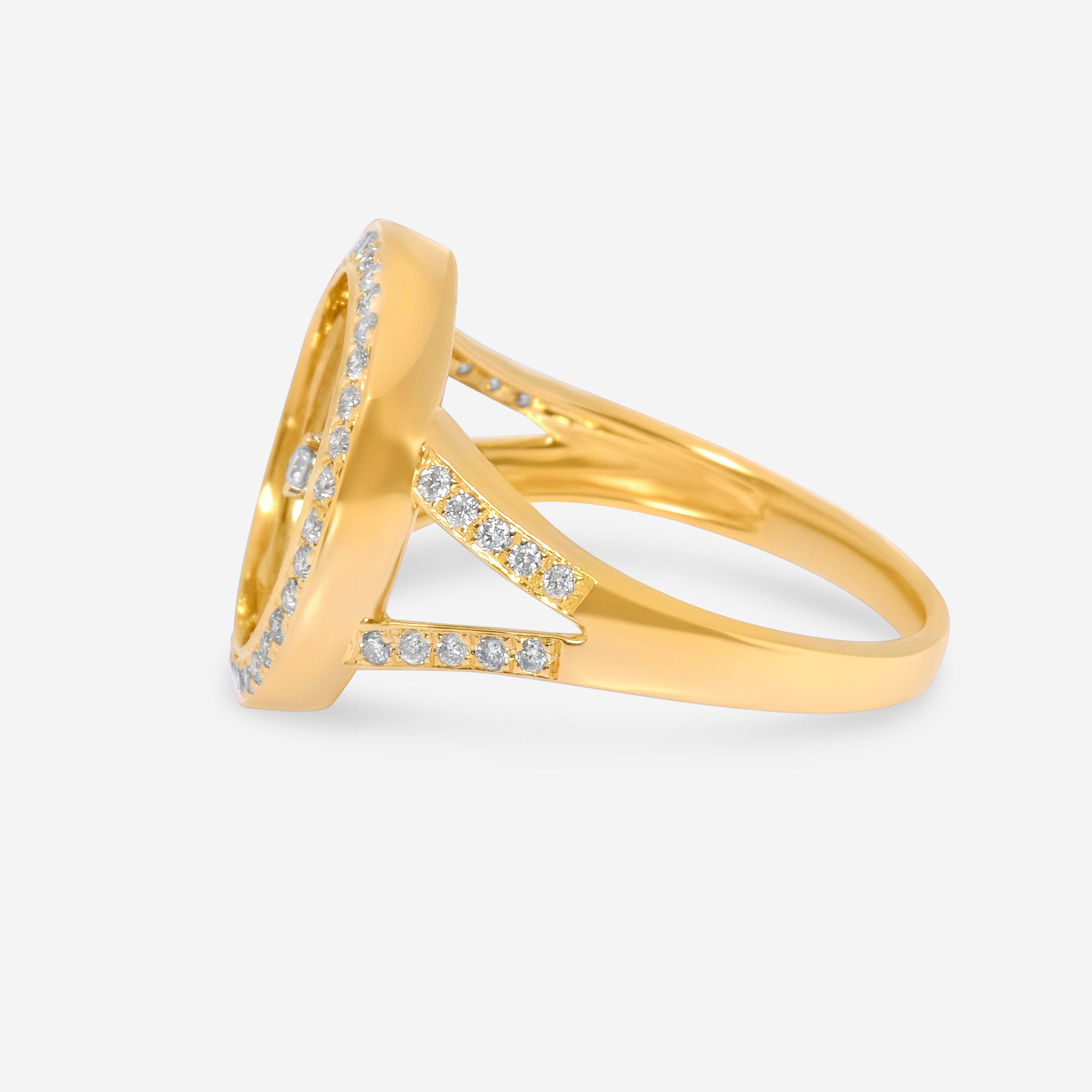 SuperOro 14K Yellow Gold, Diamond Circle Ring 62020 - THE SOLIST