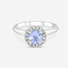 SuperOro 14K White Gold, Tanzanite and Diamond Gemstone Ring 63319 - THE SOLIST