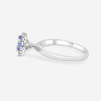 SuperOro 14K White Gold, Tanzanite and Diamond Gemstone Ring 63319 - THE SOLIST