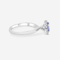 SuperOro 14K White Gold, Tanzanite and Diamond Gemstone Ring 63319 - THE SOLIST