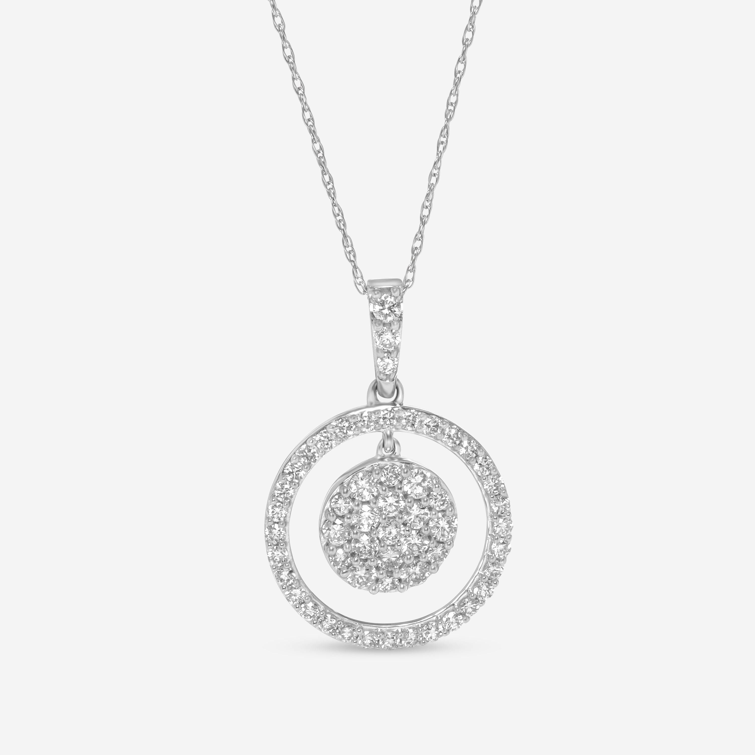 SuperOro 14K White Gold, Diamond Pendant Necklace 63368 - THE SOLIST