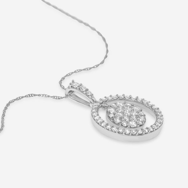 SuperOro 14K White Gold, Diamond Pendant Necklace 63368 - THE SOLIST