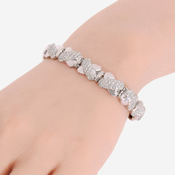 SuperOro 18K White Gold, Diamond 3.45ct. tw. Link Bracelet 63608 - ShopWorn