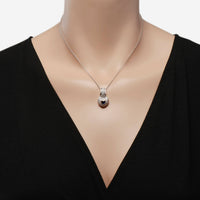 SuperOro 18K White Gold, Diamond 1.18ct. tw. and Blue Sapphire Heart Pendant Necklace 63610 - ShopWorn