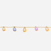 SuperOro 18K White Gold, Multi Sapphire 6.00ct. tw. Princess Necklace - THE SOLIST