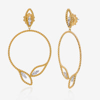 Roberto Coin Byzantine Barocco 18K Gold, Diamond Dangle Earrings - ShopWorn