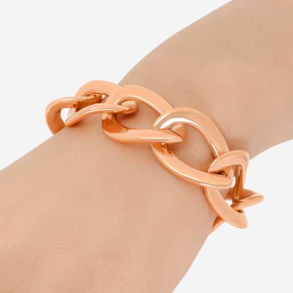 Roberto Coin 18K Rose Gold, Chain Link Bracelet 915328AXLB00 - ShopWorn