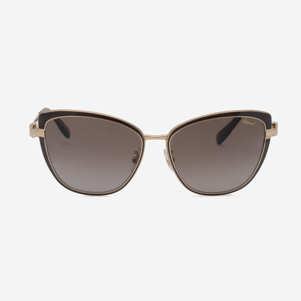 Chopard Shiny Gold & Gradient Brown Cat Eye Sunglasses C16S-316P - ShopWorn