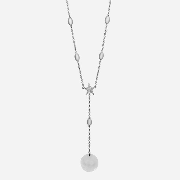 Luca Carati 18K White Gold Diamond 0.35ct. tw. and Quartz Necklace AAF9-NG798C - ShopWorn