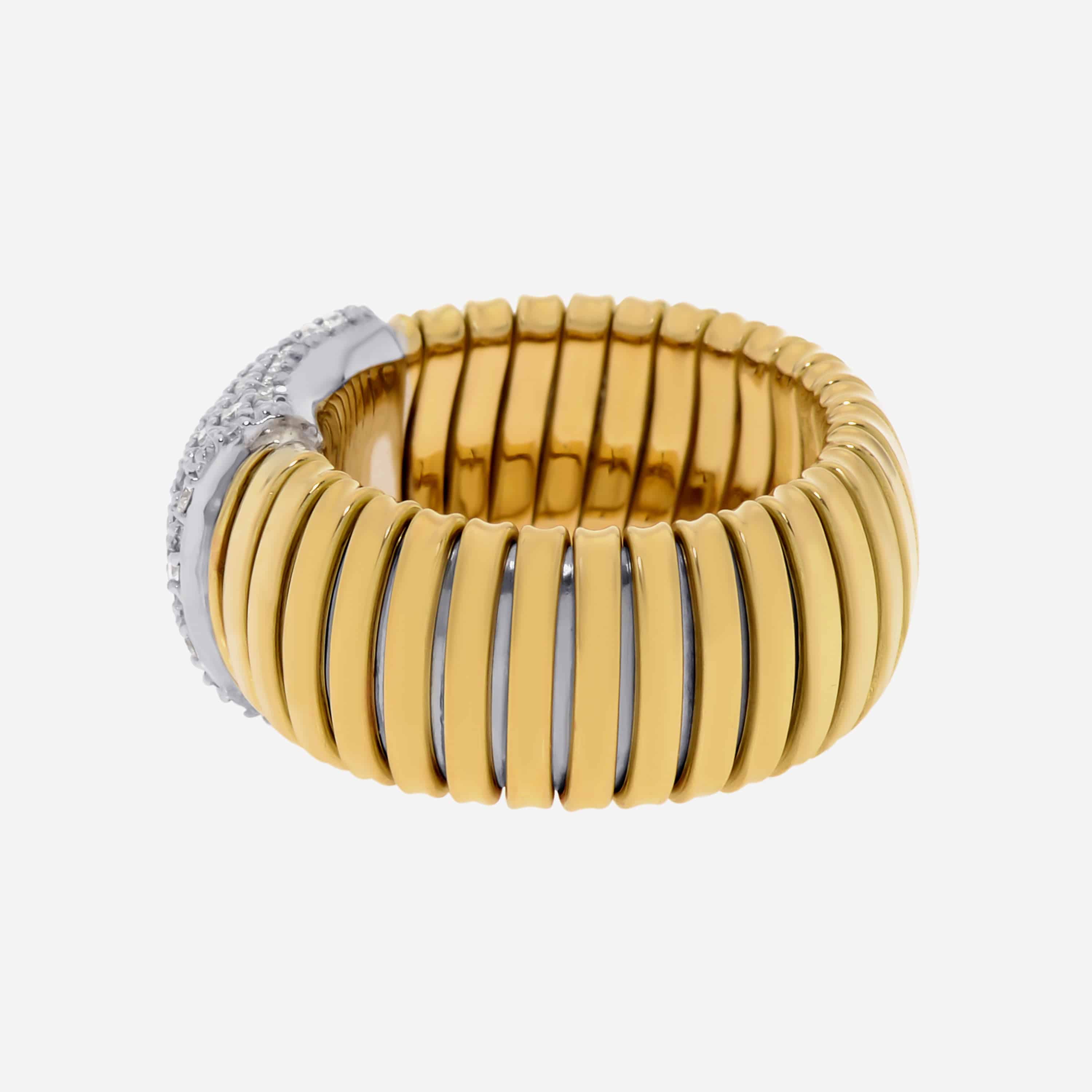 Tessitore Tubogas 18K Yellow Gold, Diamond Flexible Ring (1.54ct. tw.) Sz. 6.5 AT 600 - THE SOLIST
