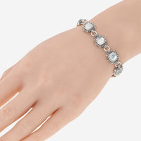 Konstantino Sterling Silver, Mother Of Pearl and Rock Crystal Doublet Link Bracelet BKJ448-313 - ShopWorn