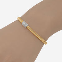Tessitore Tubogas 18K Yellow Gold, Diamond Bangle Bracelet BT 893Y - THE SOLIST