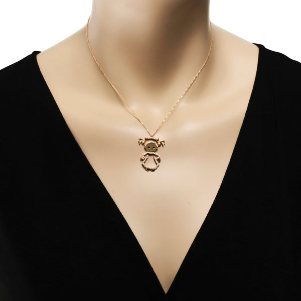 Minu by Giovanni Ferraris 18K Yellow Gold 0.28ct. tw. Diamond Girl, Pigtails Pendant Necklace CL1669DR-L - ShopWorn