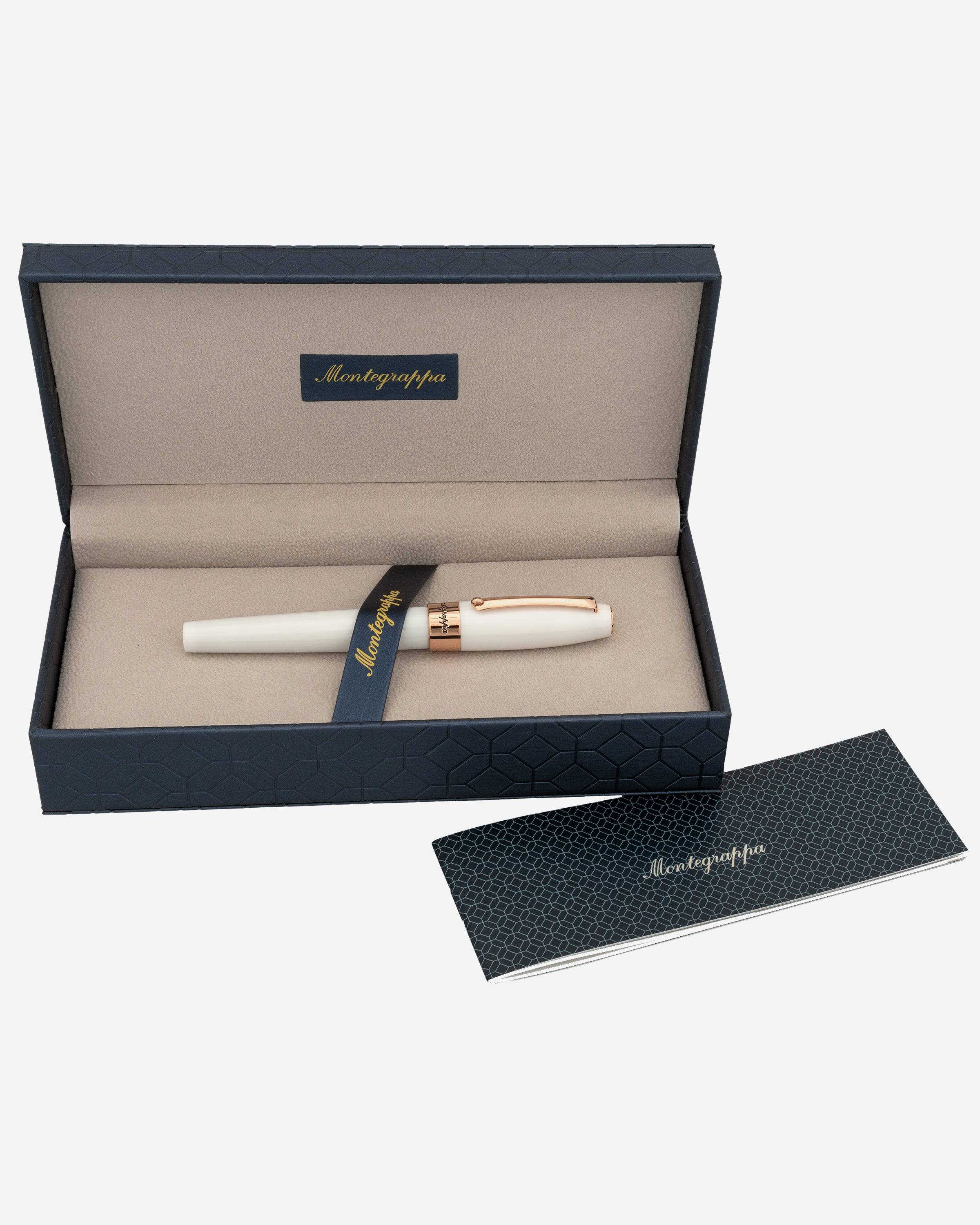 Montegrappa Fortuna White with Rose Trim Rollerball Pen ISFORRRH - THE SOLIST