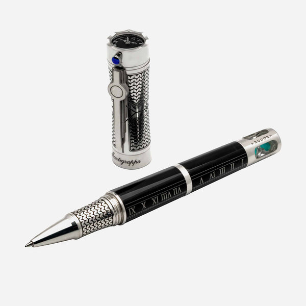 Montegrappa Time & Brain Limited Edition Sterling Silver Rollerball Pen ISTNNRSE - ShopWorn