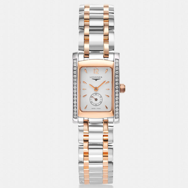 Longines Dolce Vita Diamond 18K Rose Gold & Stainless Steel Quartz Women's Watch L51555197 - ShopWorn