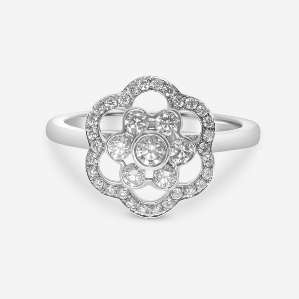 Kwiat 18K White Gold, Diamond Statement Flower Ring - ShopWorn