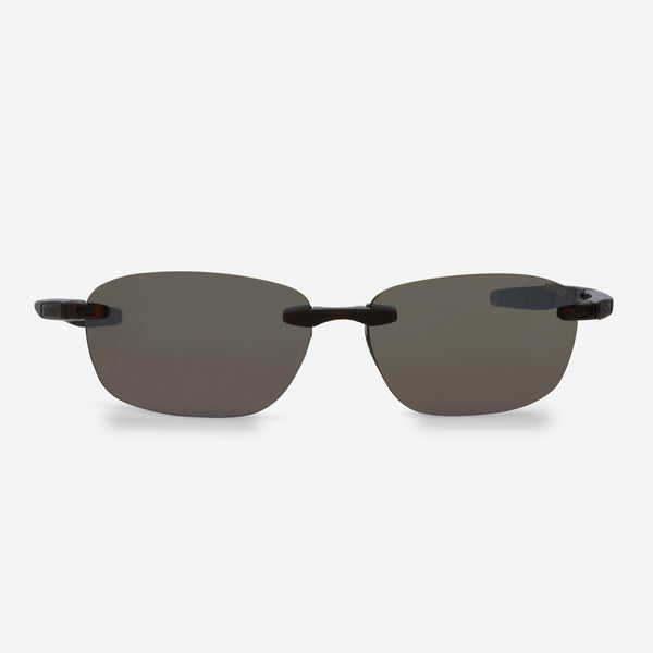 Revo Descend Fold Crystal Brown & Terra Rimless Rectangle Sunglasses RE114002BR - ShopWorn