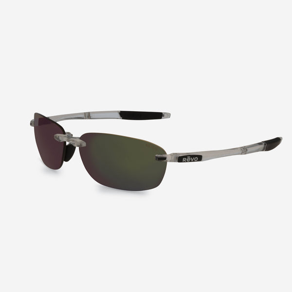 Revo Descend Fold Crystal & Evergreen Rimless Rectangle Sunglasses RE114009GN - ShopWorn