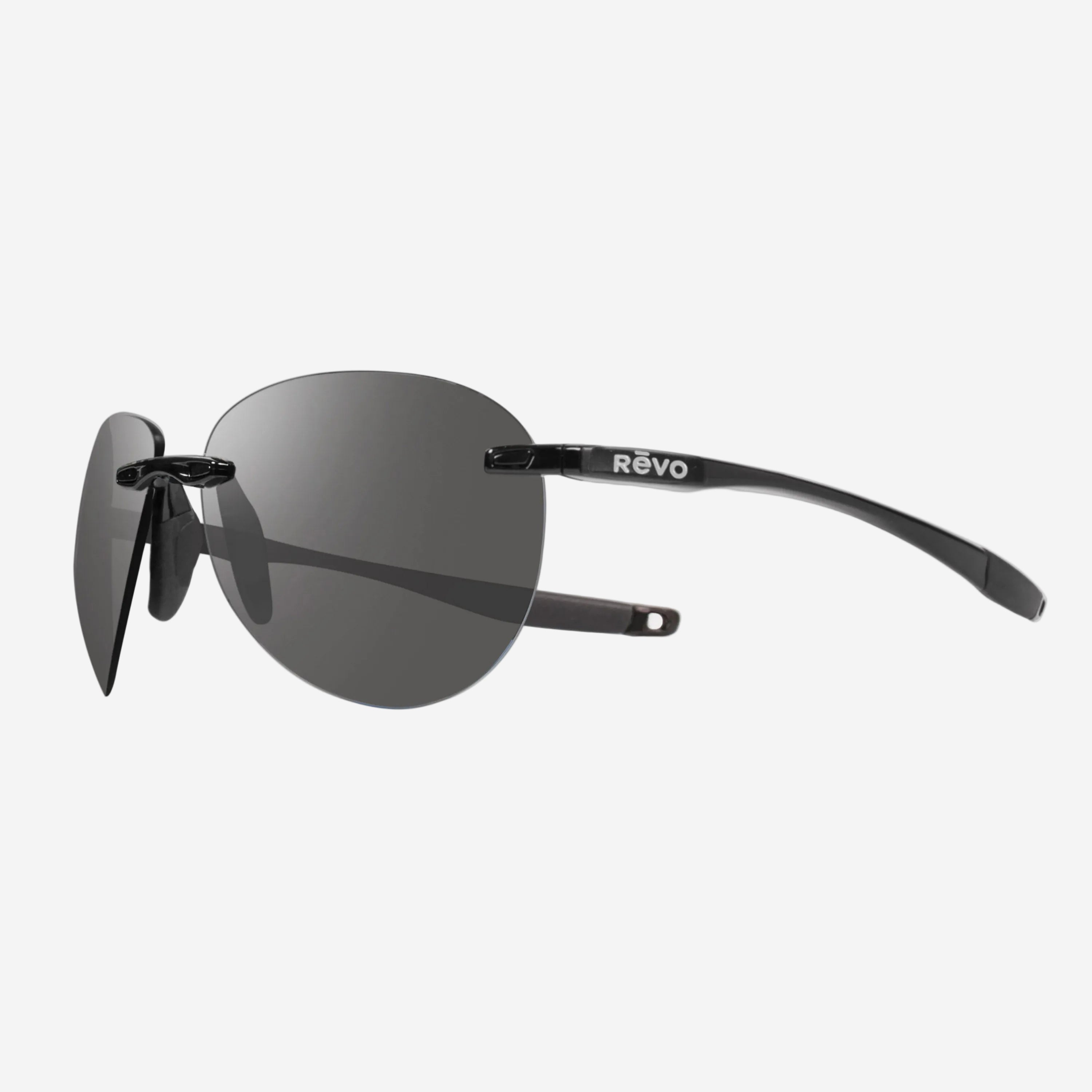 Revo Descend Black & Graphite Rimless Aviator Sunglasses RE116901GY - THE SOLIST