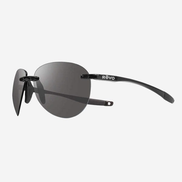 Revo Descend Black & Graphite Rimless Aviator Sunglasses RE116901GY - THE SOLIST
