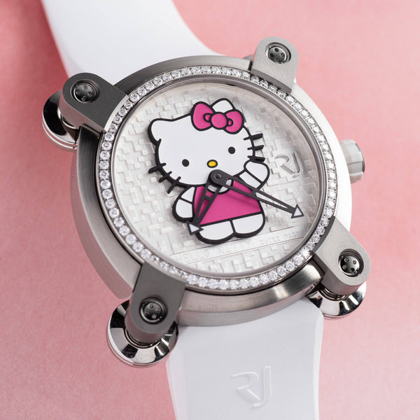 Romain Jerome Diamond Hello Kitty Stainless Steel Diamond Limited Edition Automatic Women's Watch RJ.M.AU.IN.023.03 - ShopWorn