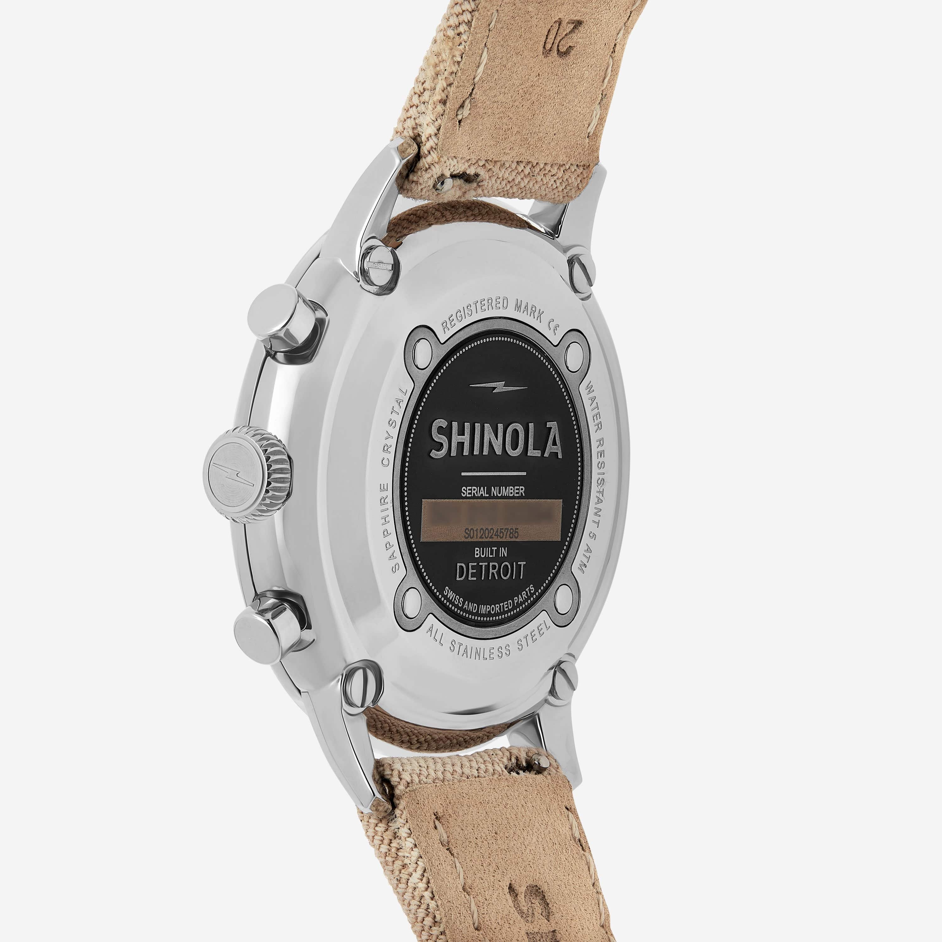 Shinola The Traveler Stainless Steel Men's Quartz Chronograph Watch S0120245785 - ShopWorn