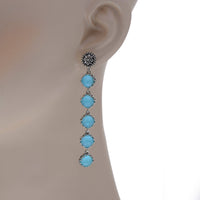 Konstantino Sterling Silver, Turquoise and Rock Crystal Doublet Drop Earrings SKKJ510-325 - ShopWorn