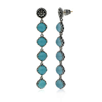 Konstantino Sterling Silver, Turquoise and Rock Crystal Doublet Drop Earrings SKKJ510-325 - ShopWorn