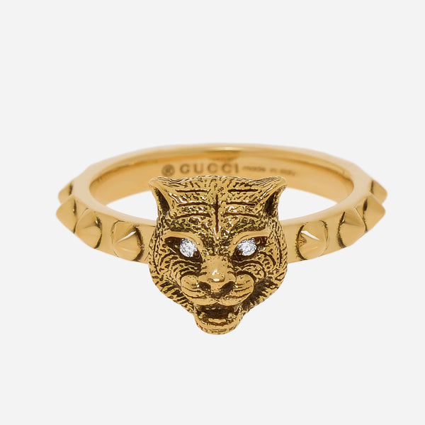 Gucci Le Marche Des Merveilles 18K Yellow Gold, Diamond Statement Ring Sz. 6 YBC503151001012 - ShopWorn