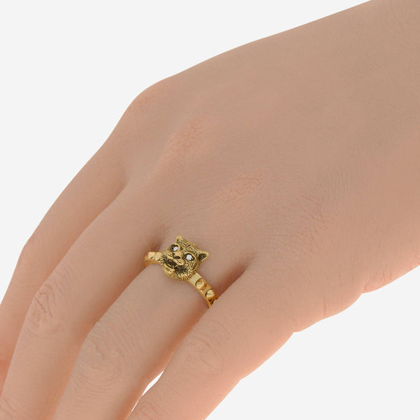 Gucci Le Marche Des Merveilles 18K Yellow Gold, Diamond Statement Ring Sz. 6.25 YBC503151001013 - ShopWorn