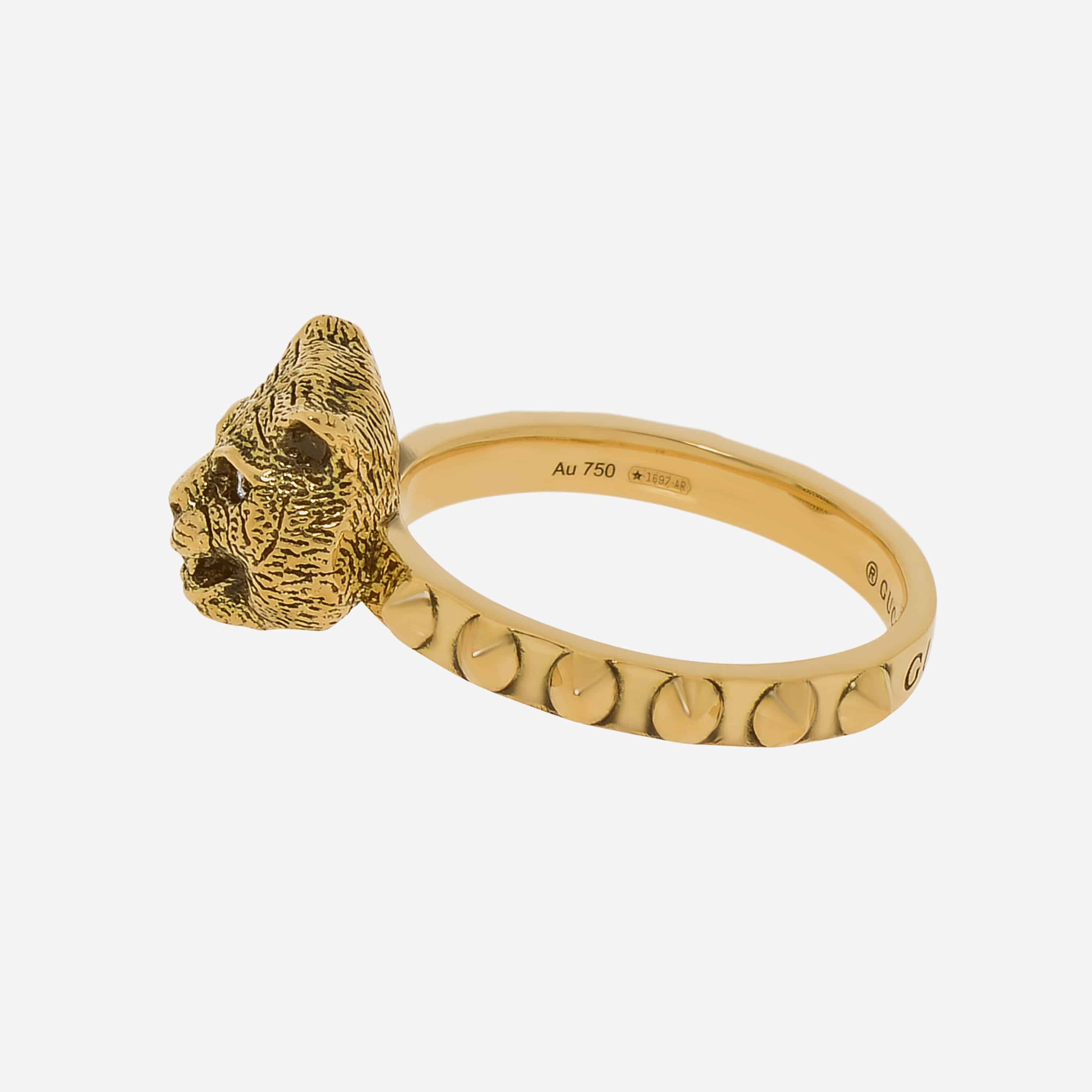 Gucci Le Marche Des Merveilles 18K Yellow Gold, Diamond Statement Ring ...
