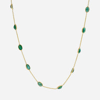 SuperOro 18K Yellow Gold, Emerald 6.05ct. tw. Princess Necklace 64704 - THE SOLIST - SuperOro